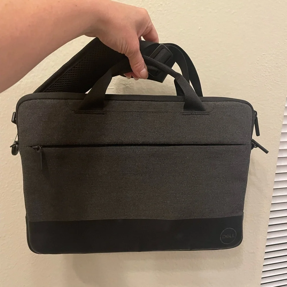 DELL Black & Dark Grey Laptop Bag. Measurements in pictures.